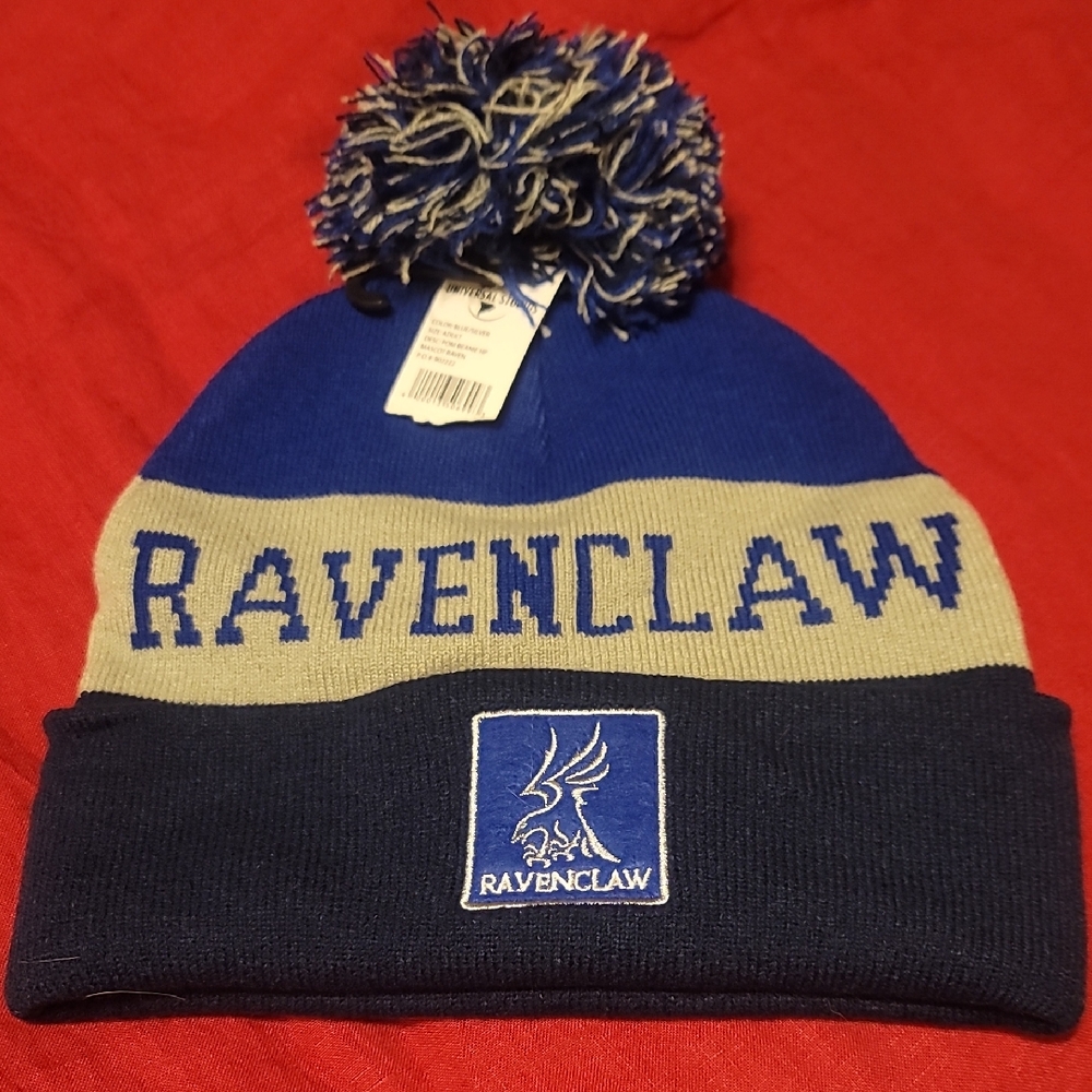 Universal Studios Blue and Silver Pom-Pom Beanie